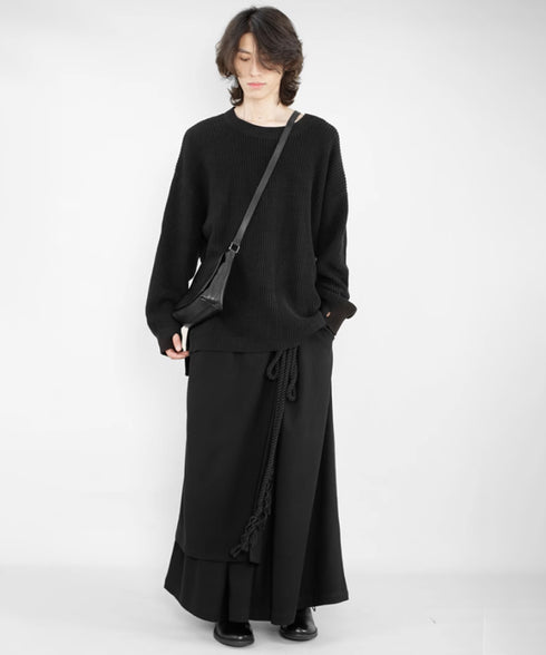 Layered Irregular Wide Pants